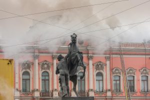 Fire at Prince Belosselsky-Belozersky Palace, St. Petersburg